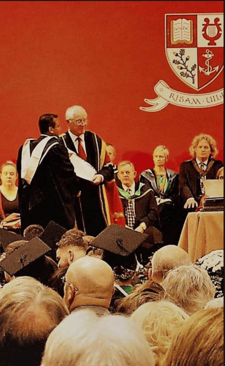 OGCL student receiving honour at international graduation ceremony
